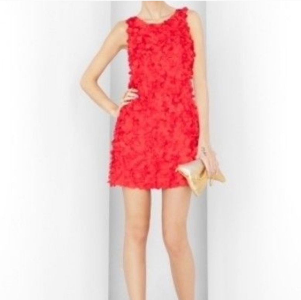 BCBGMaxAzria Red Heart Applique Mini Dress Sz 6